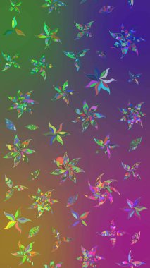 Çiçek desenli eskiz, darbeler, sıçramalar, yaz çiçekleri. Mor ve yeşil renkli çiçekler. Raster illüstrasyonu.