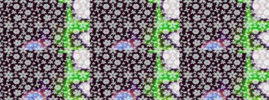 Raster illüstrasyonunda kusursuz çiçek deseni. Kahverengi renkli çiçekler. Renkli Bahar Temalı Kusursuz Arkaplan. Düz Çiçek Elementleri Tasarımı.