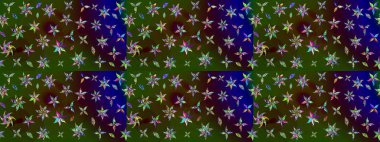 Düz Çiçek Elementleri Tasarımı. Yeşil ve kahverengi renkli çiçekler. Çiçekli çizim şekli. Renkli Bahar Teması çizim şablonu.