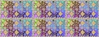 Raster altın desen. Kusursuz altın desenli bukleler. Doğu tarzı arabesk. Altın elementli nötr renkler. Raster illüstrasyonu.