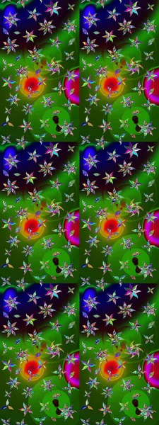 Asya tekstil tarzında. Güzel kumaş deseni. Raster illüstrasyonu. Renkli Bahar Teması eskiz kalıbı. Düz Çiçek Elementleri Tasarımı. Çiçek desenini çiz.