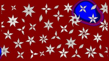 Sevimli çiçek raster deseni. Düz Çiçek Elementleri Tasarımı. Kırmızı ve nötr renklerde çiçekler. Renkli Bahar Teması çizim şablonu.