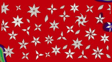 Kırmızı ve nötr renklerde çiçekler. Raster illüstrasyonu. Çiçekli çiçek deseni, suluboya. Düz Çiçek Elementleri Tasarımı. Renkli Bahar Teması çizim şablonu.