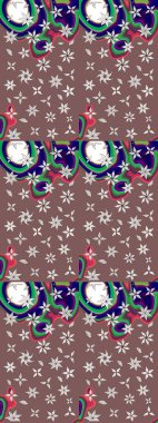 Çiçek arkaplan. Raster illüstrasyonu. Çiçek duvar kâğıdı. Kahverengi ve nötr renklerde şirin tekstil tarzında. Renkli çizim deseni.