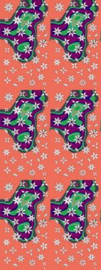 Çiçekler turuncu ve nötr renklerde. Raster illüstrasyonunda çiçek deseni çizimi.