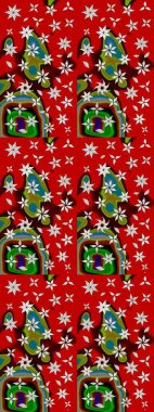 Kırmızı ve kahverengi renklerde karalamalar çizilmiş çiçek deseni. Raster illüstrasyonu.