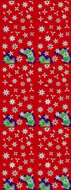 Renkli ve nötr küçük çiçekler ve kırmızı ve nötr renklerdeki komik böcekler, raster desen, illüstrasyon.