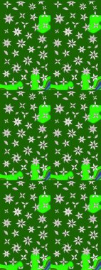 Çiçek deseni. Renkli Bahar Teması eskiz kalıbı. Düz Çiçek Elementleri Tasarımı. Raster çizimi. Güzel kumaş deseni..