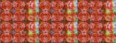 Turuncu, kahverengi ve pembe renkli suluboya kar taneleri. Güzel dekorasyon. Kışın sembolü. Raster çizimi kar taneleri.