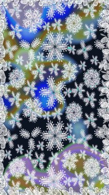 Raster illüstrasyonu. Kusursuz bir arka plan modeli. Suluboya, elle çizilmiş. Gri yapraklı yabani çiçekler.