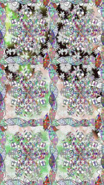 Çiçeksel elementlerle süslenmiş zarif raster dokusu. Küçük çiçekte hoş bir çiçek deseni var. Parlak çiçekli nötr renklerde soyut, pürüzsüz desen.