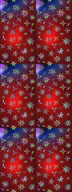 Soyut çiçek çizim kalıbı arka planı. Kırmızı renklerde. Küçük çiçekteki sevimli çiçek deseni. Raster deseni. Raster illüstrasyonu.