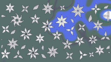 Raster Yumuşak kumaş deseni. Çiçeksel nötr çizim kalıbı. Klasik taslak çizimi. Raster çiçek izi..