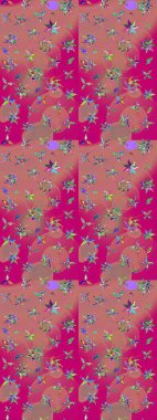 Raster Moda kumaş deseni. Şirin çiçekler. Çizgi çizimi deseni.