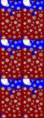 Çiçekli çiçek deseni, suluboya. Kırmızı renkte çiçekler. Renkli bahar temalı eskiz kalıbı. Düz Çiçek Elementleri Tasarım Raster illüstrasyonu.