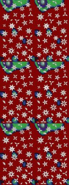 Raster illüstrasyonundaki çiçek desenli çizim. Kırmızı renkte çiçekler.