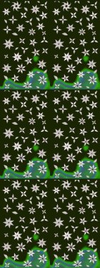 Çiçeksel gri çizim deseni. Raster çiçek izi. Klasik taslak çizimi.