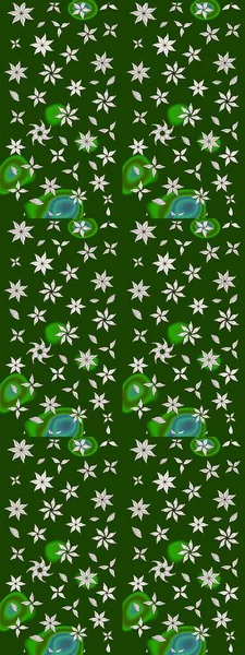 Tropik çiçek desenleri. Yeşil ve nötr renklerde çiçekler. Raster illüstrasyonu.