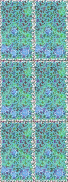 Sonsuz. Çizim, karalama, karalama. Giysi kumaşı için böcek dokusu parçası tekrarlanıyor. Bahar Kelebeği teması. Mavi ve yeşilde güzel, pürüzsüz bir kelebek örtüsü. Raster illüstrasyonu.