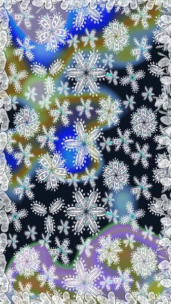 Raster illüstrasyonu. Kusursuz bir arka plan modeli. Suluboya, elle çizilmiş. Gri yapraklı yabani çiçekler.