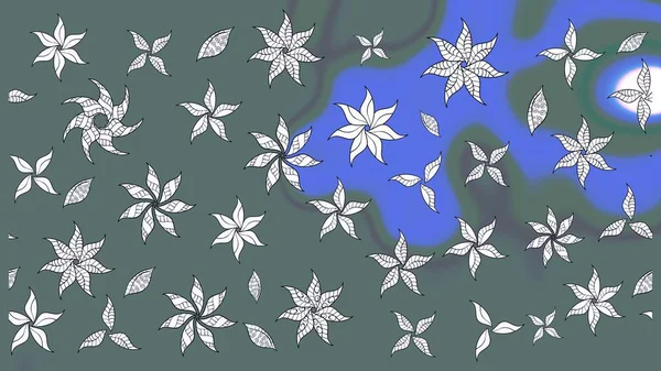 Raster Yumuşak kumaş deseni. Çiçeksel nötr çizim kalıbı. Klasik taslak çizimi. Raster çiçek izi..