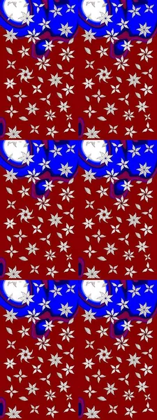 Çiçekli çiçek deseni, suluboya. Kırmızı renkte çiçekler. Renkli bahar temalı eskiz kalıbı. Düz Çiçek Elementleri Tasarım Raster illüstrasyonu.