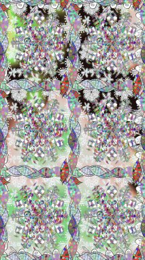 Çiçeksel elementlerle süslenmiş zarif raster dokusu. Küçük çiçekte hoş bir çiçek deseni var. Parlak çiçekli nötr renklerde soyut, pürüzsüz desen.