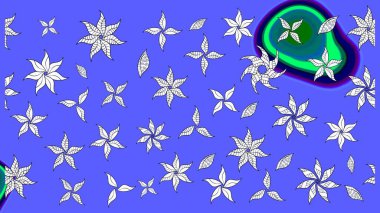 Renkli Bahar Teması eskiz kalıbı. Düz Çiçek Elementleri Tasarımı. Güzel kumaş deseni. Raster illüstrasyonunda çiçek deseni çizimi.