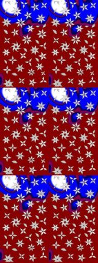 Çiçekli çiçek deseni, suluboya. Kırmızı renkte çiçekler. Renkli bahar temalı eskiz kalıbı. Düz Çiçek Elementleri Tasarım Raster illüstrasyonu.