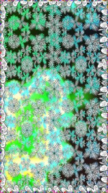 Moda baskıları için zarif bir şablon. Modern çiçek arkaplanı. Halk tarzı. Parlak renkli çiçekleri ve gri yaprakları olan, kusursuz çiçek desenleri..