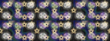 Raster illüstrasyonu. Gri, nötr ve mor renkli kar taneleri. Renkli arka planda izole tatlı kar taneleri.