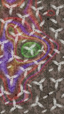 Tomurcukları çiçek olan sevimli bir çiçek deseni. Raster. Eskiz geçmişi. Kumaş, tekstil, duvar kağıdı baskısı için. Raster illüstrasyonu. Antika retro tarzı.