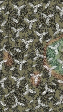 Yaprak ve çiçeklerin suluboya resimleri, gri renkte çizimler. Gri renklerde bahar çiçekleri. Raster illüstrasyonu.