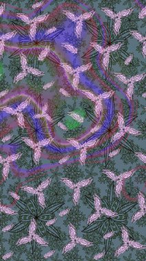 Raster Hip kumaş deseni. Eskiz Vintage Çiçek Deseni.