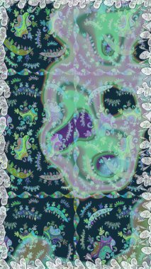 Küçük çiçekli şirin bir desen. Çiçek ve yapraklı çiçek deseni. Raster illüstrasyonu.