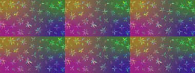 Raster deseni. Küçük çiçekteki sevimli çiçek deseni. Raster illüstrasyonu. Yumuşak, yaz çiçekleri mor ve yeşil renklerde.