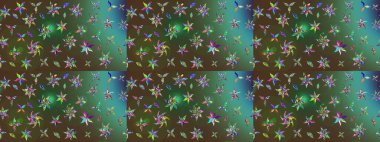 Güzel kumaş deseni. Güzel karalamalı çiçek desenli çizim. Raster illüstrasyonu. Küçük çiçekte sevimli çiçek deseni var..