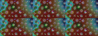 Eski usul küçük çiçekli şirin bir eskiz deseni. Moda arka planında parlak buketler. Kumaş, duvar kağıdı ve kağıt üzerine baskı yapmak için gelişen arka plan. Raster illüstrasyonu.