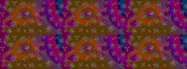 Egzotik çiçekler, kahverengi ve mor renkler üzerine botanik, parlak klasik doğa. Raster illüstrasyonu. Klasik tropikal doğal elementlerin suluboya seti.