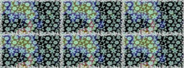 Tarafsız ve siyah renklerde etnik çiçeklerle kusursuz bir desen. Raster Çiçek İllüstrasyonu güzel tekstil..