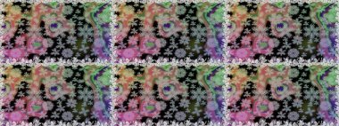 Raster illüstrasyonu. Küçük çiçekli şirin bir desen. Çiçek ve yapraklı çiçek deseni.