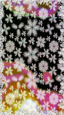 Siyah ve nötr renklerde. Raster illüstrasyonu. Çiçekli güzel suluboya desen.