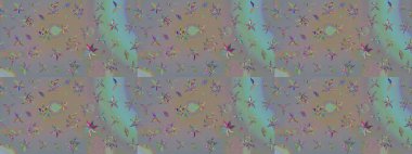 Küçük bir çiçekte eskiz deseni. Hoş bir çiçek geçmişi var. Güzel kumaş deseni. Raster illüstrasyonu.