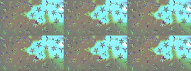 Gri ve mavi renklerde. Çiçek buketleriyle klasik bir eskiz şekli. Raster illüstrasyonu.