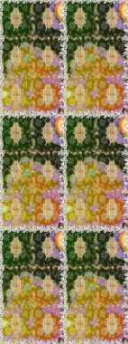 Çiçek deseni. Şık bir grafik desen. Kahverengi ve bej renklerde altın elementler. Kusursuz raster arka plan. Duvar kâğıdı barok, İspanyol kumaşı.