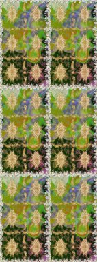 Kusursuz raster arka plan. Duvar kâğıdı barok, İspanyol kumaşı. Şık bir grafik desen. Çiçek deseni. Kahverengi ve bej renklerdeki altın elementler.