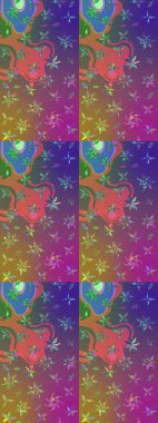 Güzel kumaş deseni. Raster illüstrasyonu. Bahar çiçekli güzel bir çiçek deseni..