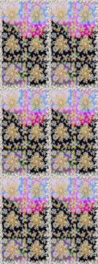 Gri ve nötr renklerde altın elementlerle kusursuz desen. Klasik klasik klasik arka plan. Kusursuz klasik raster altın desenli. Raster illüstrasyonu. Geleneksel oryantasyon süsü.