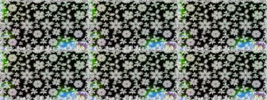 Çocuk stili. Düz Çiçek Elementleri Tasarımı. Renkli Bahar Temalı Kusursuz Arkaplan. Çiçekli pürüzsüz raster arka plan.