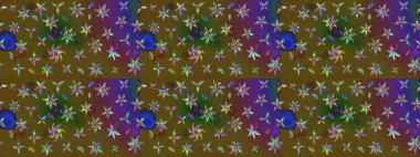 Raster illüstrasyonundaki çiçek desenli çizim. Renkli çiçekler.